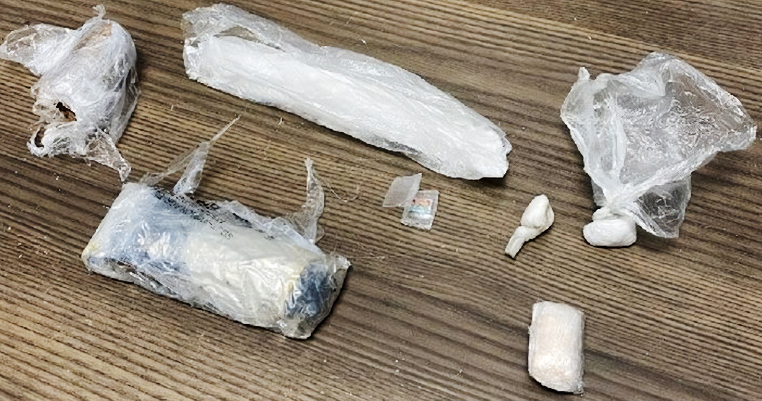 Confiscated contraband and drugs at Greenville Correctional Facility.