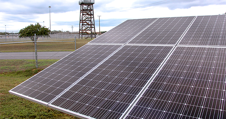 Solar panels at VADOC facility.