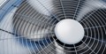 Close-up of a HVAC fan spinning.