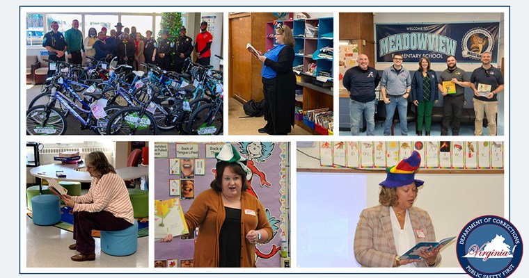 VADOC staff engaged with children in their respective communities for National Reading Month.