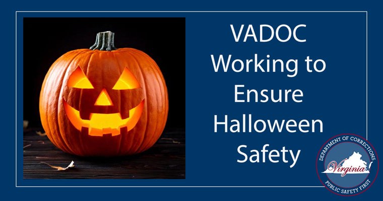 Photo of a jack-o'-lantern. VADOC working to ensure Halloween safety