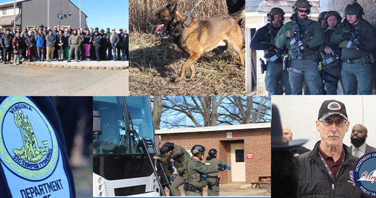 A collage of images from the field training exercise. 