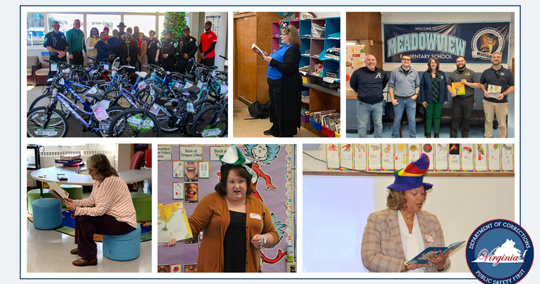 VADOC staff engaged with children in their respective communities for National Reading Month.