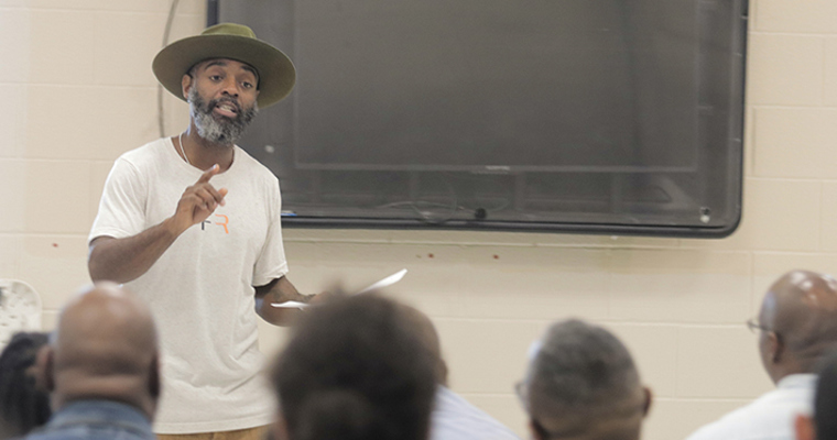 Freedom Reads facilitator in a session.