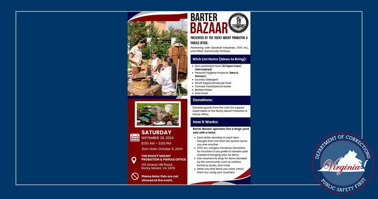 Flyer for the barter bazaar