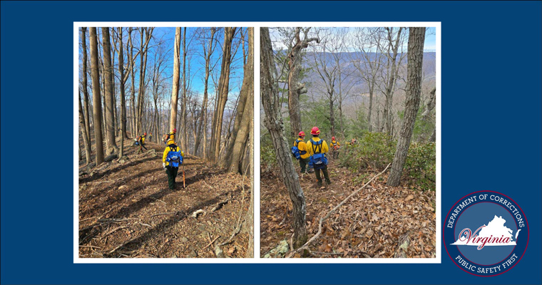 Patrick Henry Inmate Crew assisting in efforts to putting out fire.